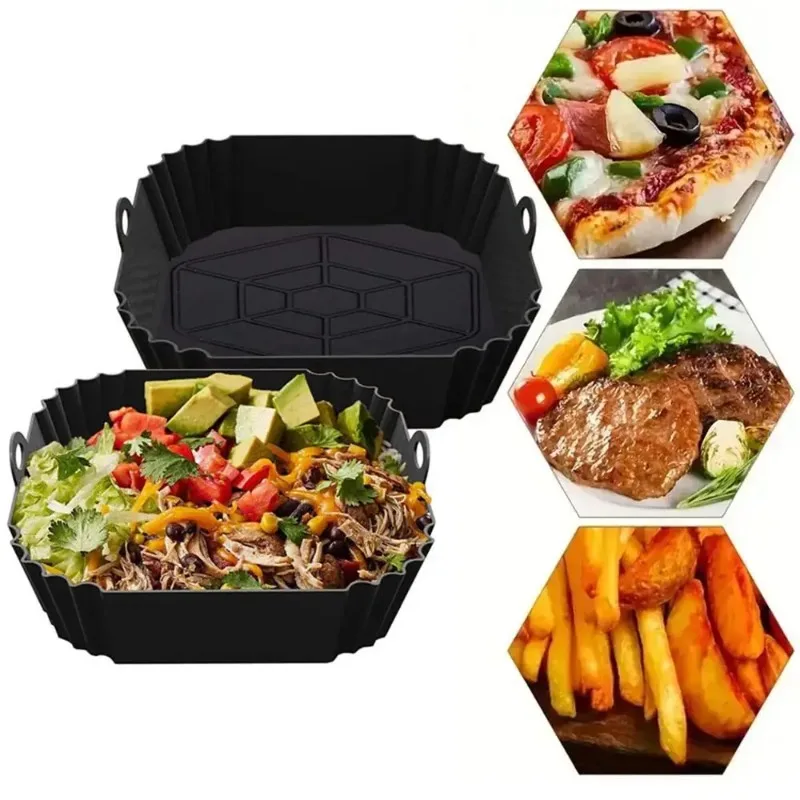 Kitchen Gadgets New - 1pc silicone air fryer pot tray