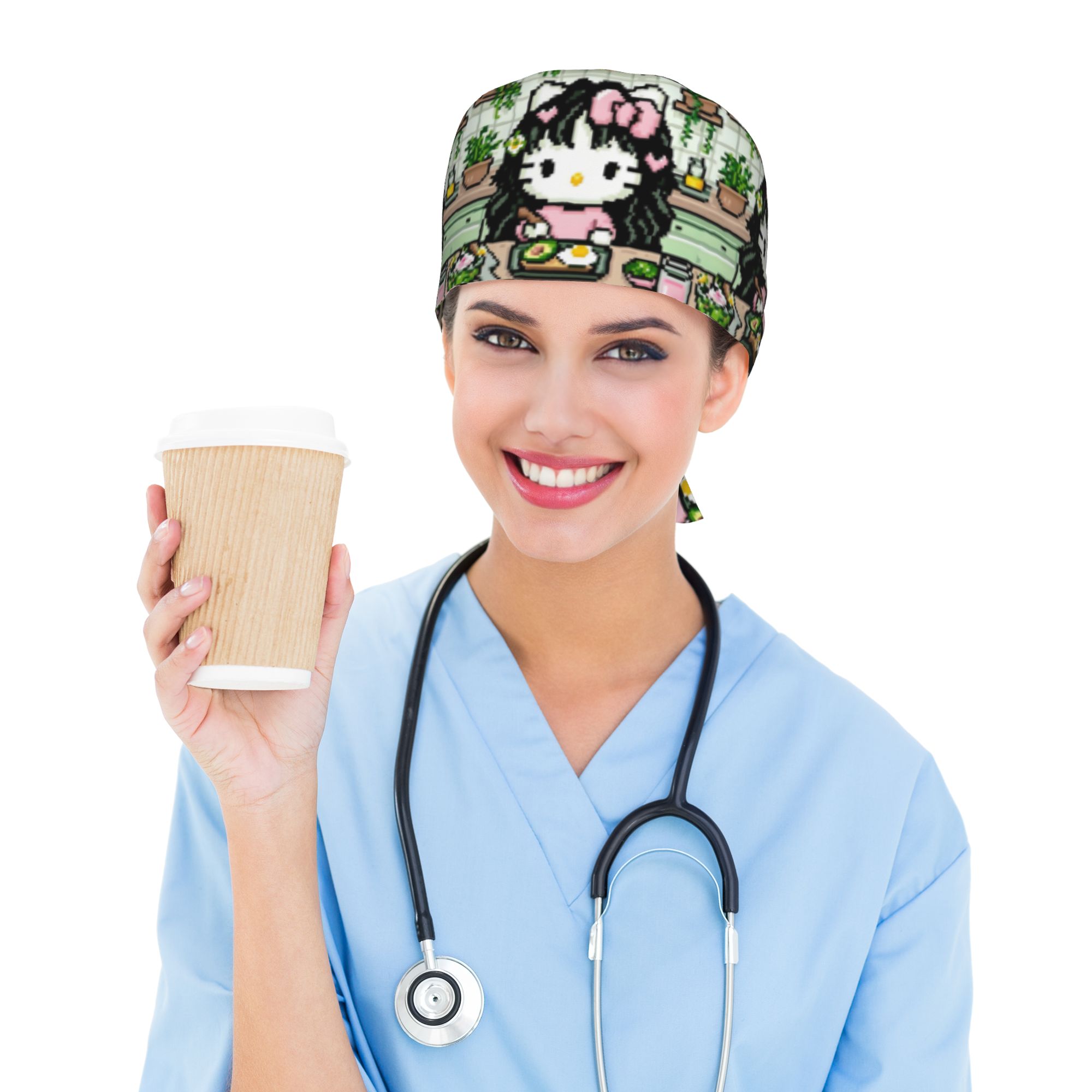 Kitchen Gadgets For Women - Custom Cat-Cartoon Medical Staff Scrubs Hat