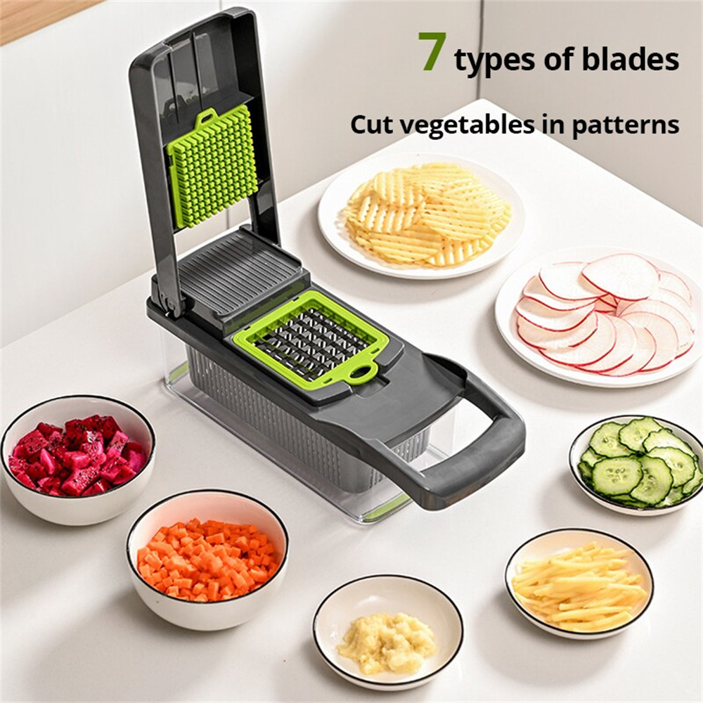 Household Kitchen Gadgets Vegetable Cutter Silk Cutter - 12/16pcs Vegetable Cutter Multifunctional Slicer Fruit
