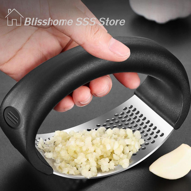 Manual Garlic Press - 【S】Stainless Steel Garlic Press Squeezer Manual