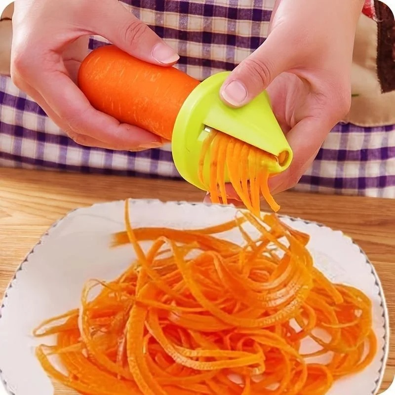 Household Kitchen Gadgets Vegetable Cutter Silk Cutter - Kitchen Rotating Shredder 3-in-1 Manual Vegetable