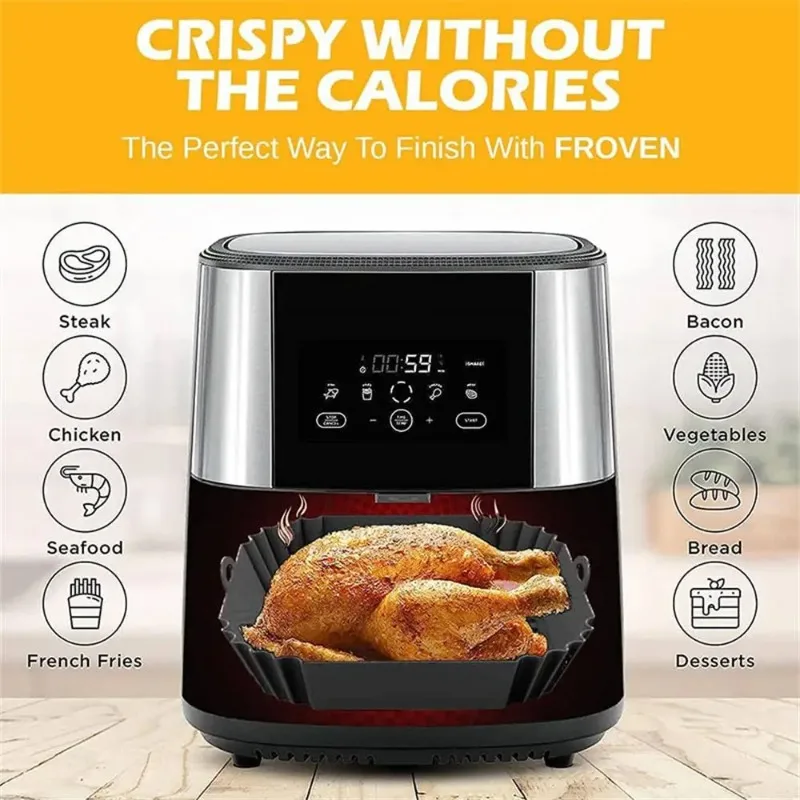 1pc silicone air fryer pot tra - مراجعة Kitchen Gadgets New وسعره