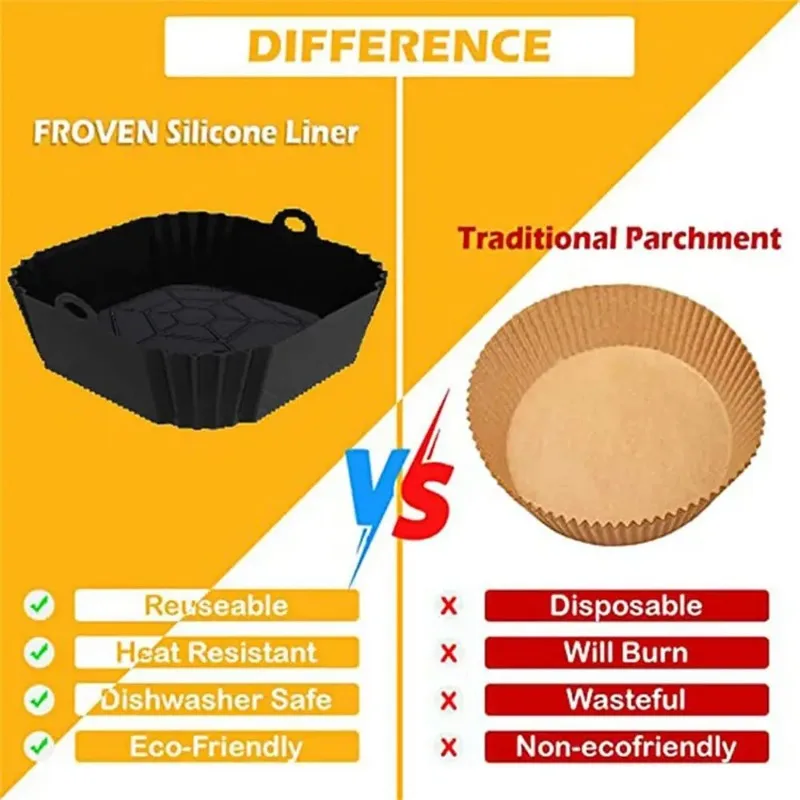 1pc silicone air fryer pot tra - مراجعة Kitchen Gadgets New وسعره