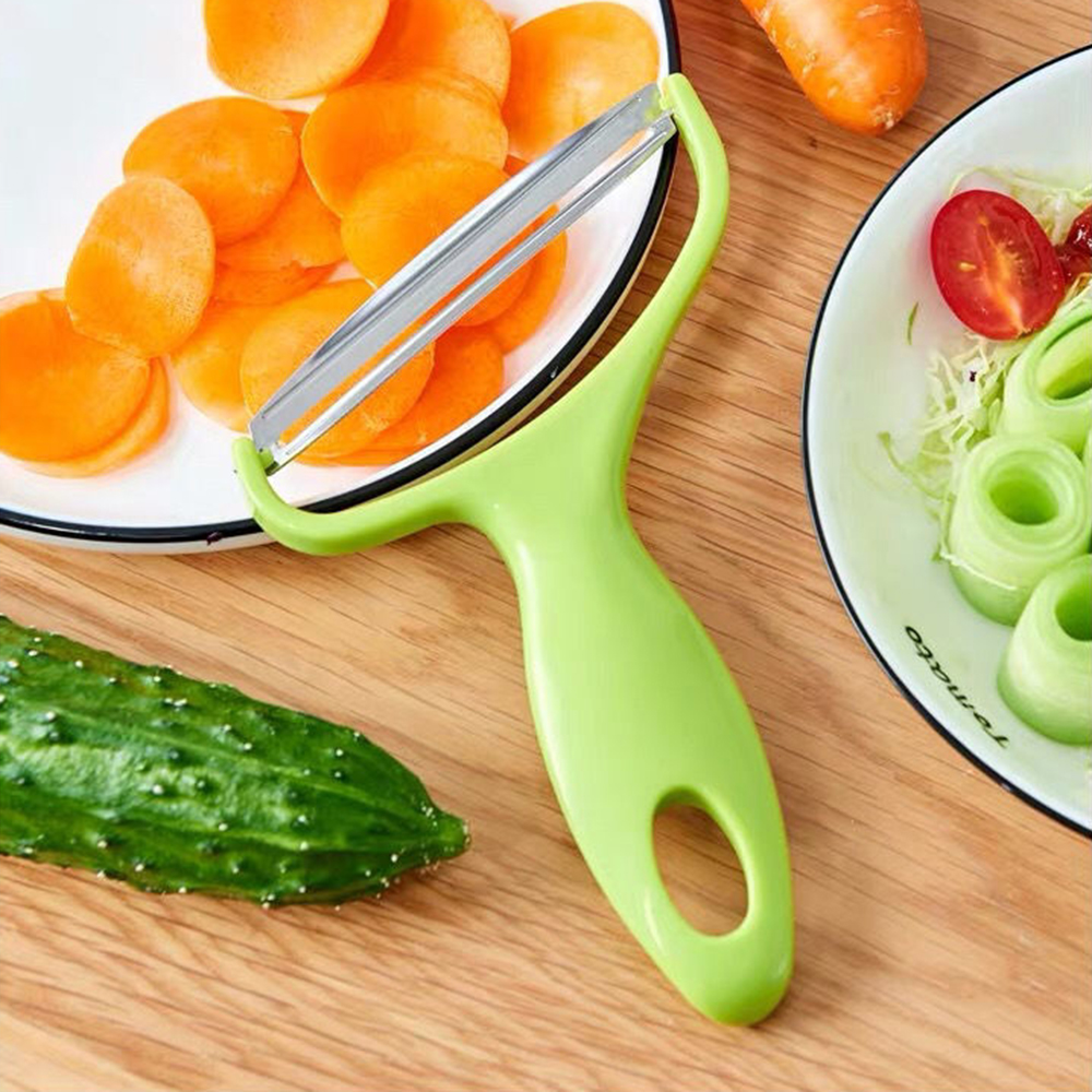 Peeler Vegetables Fruit Stainl - مراجعة Household Kitchen Gadgets Vegetable Cutter Silk Cutter وسعره