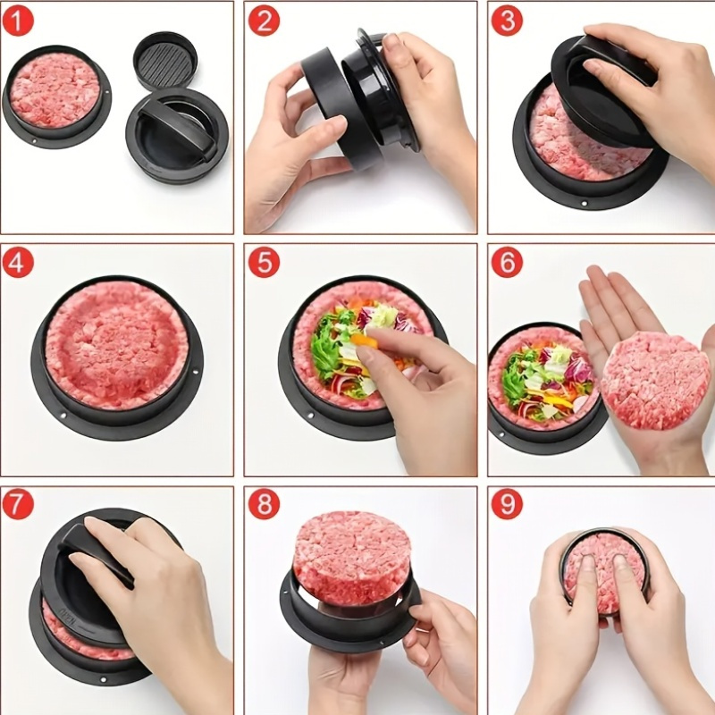 Round Hamburger Burger Press B - مراجعة Kitchen Helper Gadgets وسعره