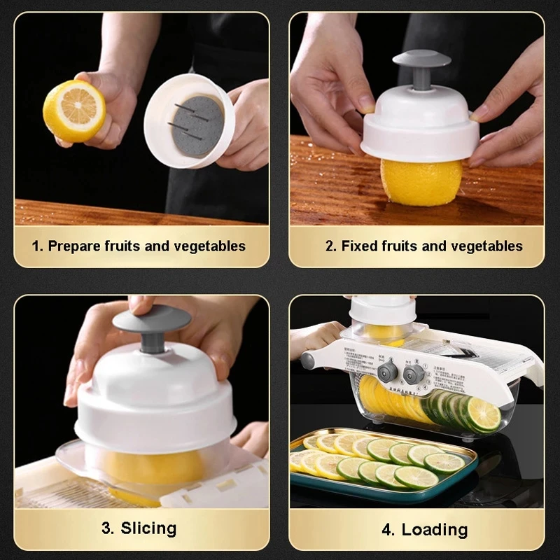Multifunctional Lemon Slicer V - مراجعة Household Kitchen Gadgets Vegetable Cutter Silk Cutter وسعره