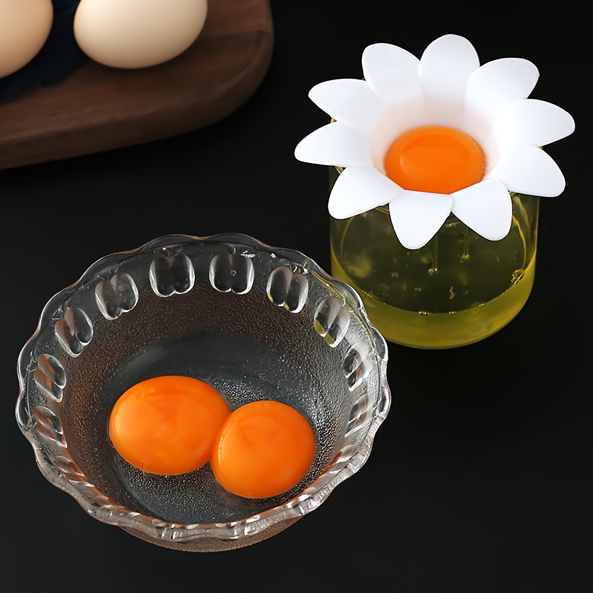 1pc/ Cute Flower Design Egg Wh - مراجعة Egg Separator Tool وسعره