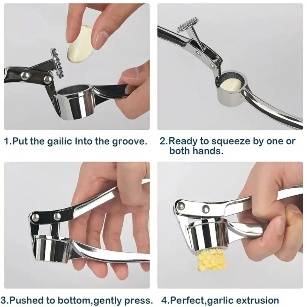 Stainless Steel Garlic Press,  - مراجعة Manual Garlic Press وسعره