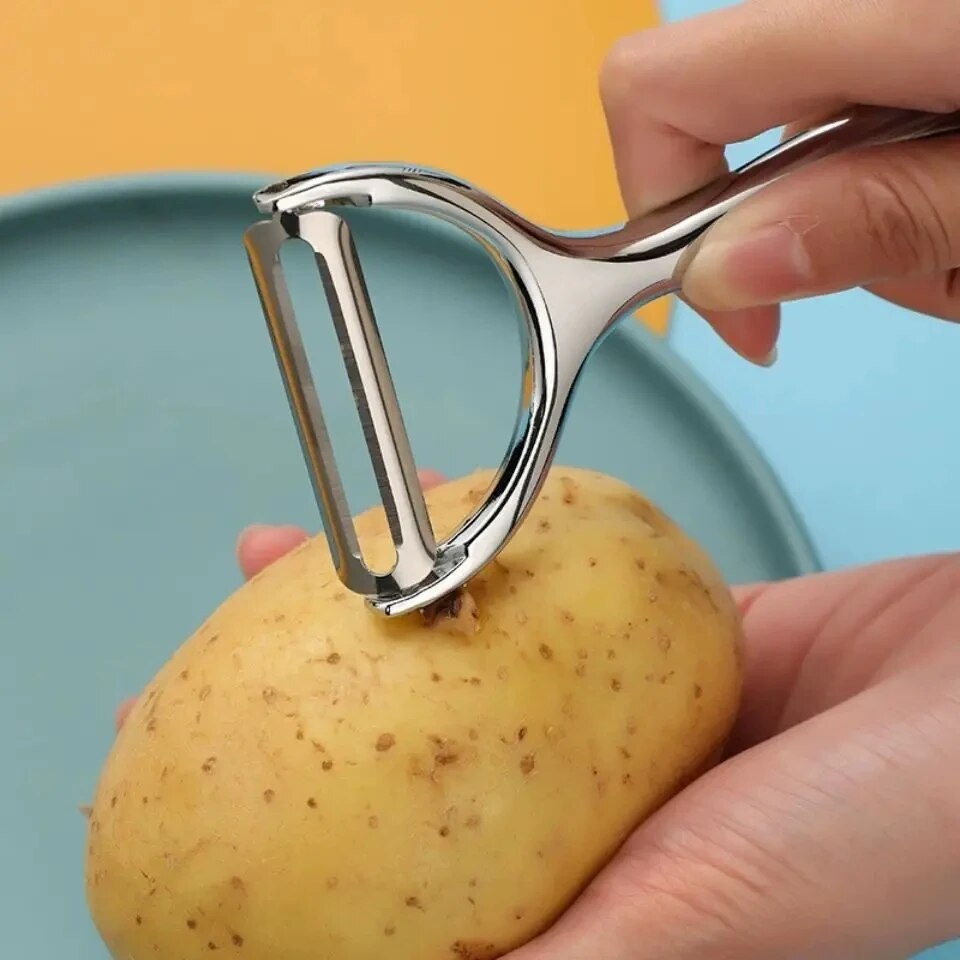 1PC Stainless Steel Vegetable  - مراجعة Household Kitchen Gadgets Vegetable Cutter Silk Cutter وسعره