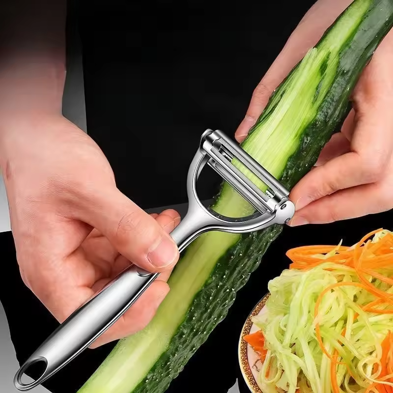 2in1 Stainless Steel Vegetable - مراجعة Household Kitchen Gadgets Vegetable Cutter Silk Cutter وسعره