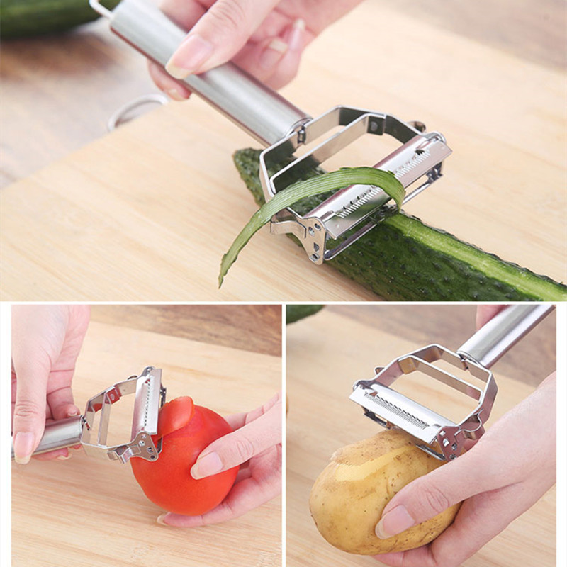 4 in 1 Stainless Steel Multi-f - مراجعة Household Kitchen Gadgets Vegetable Cutter Silk Cutter وسعره