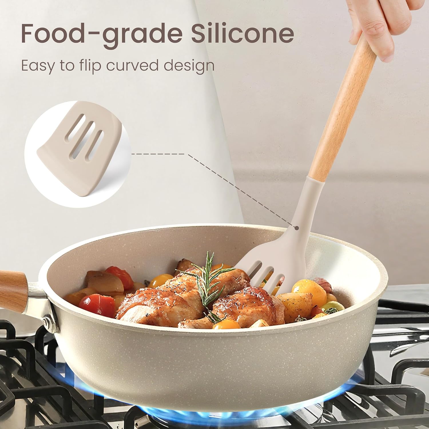 24pcs Silicone Utensil with Wo - مراجعة Kitchen Gadgets For Gifts وسعره