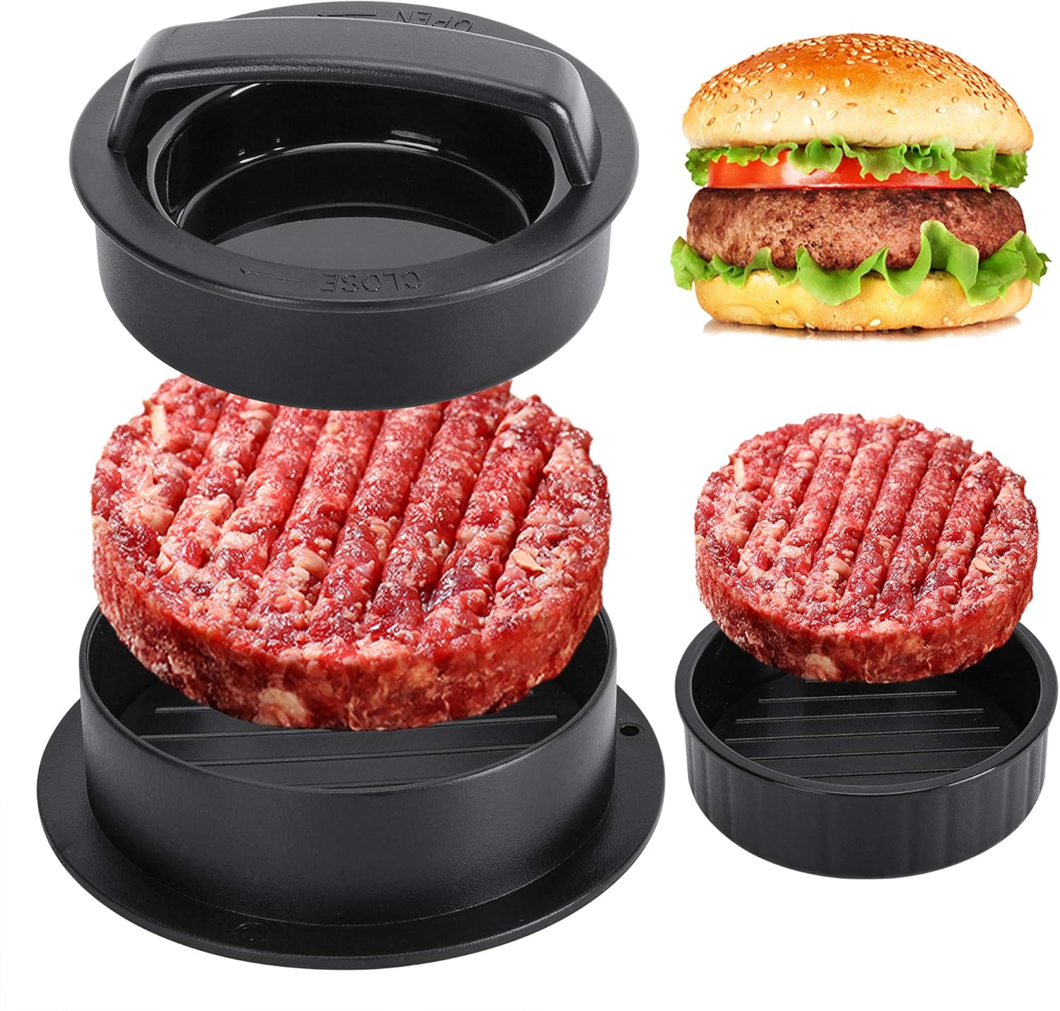Round Hamburger Burger Press B - مراجعة Kitchen Helper Gadgets وسعره